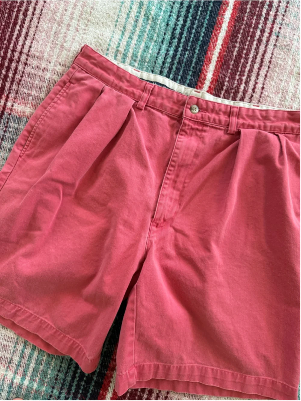 Vintage Polo Ralph Lauren Salmon Pink Pleated Tyler Shorts 36
